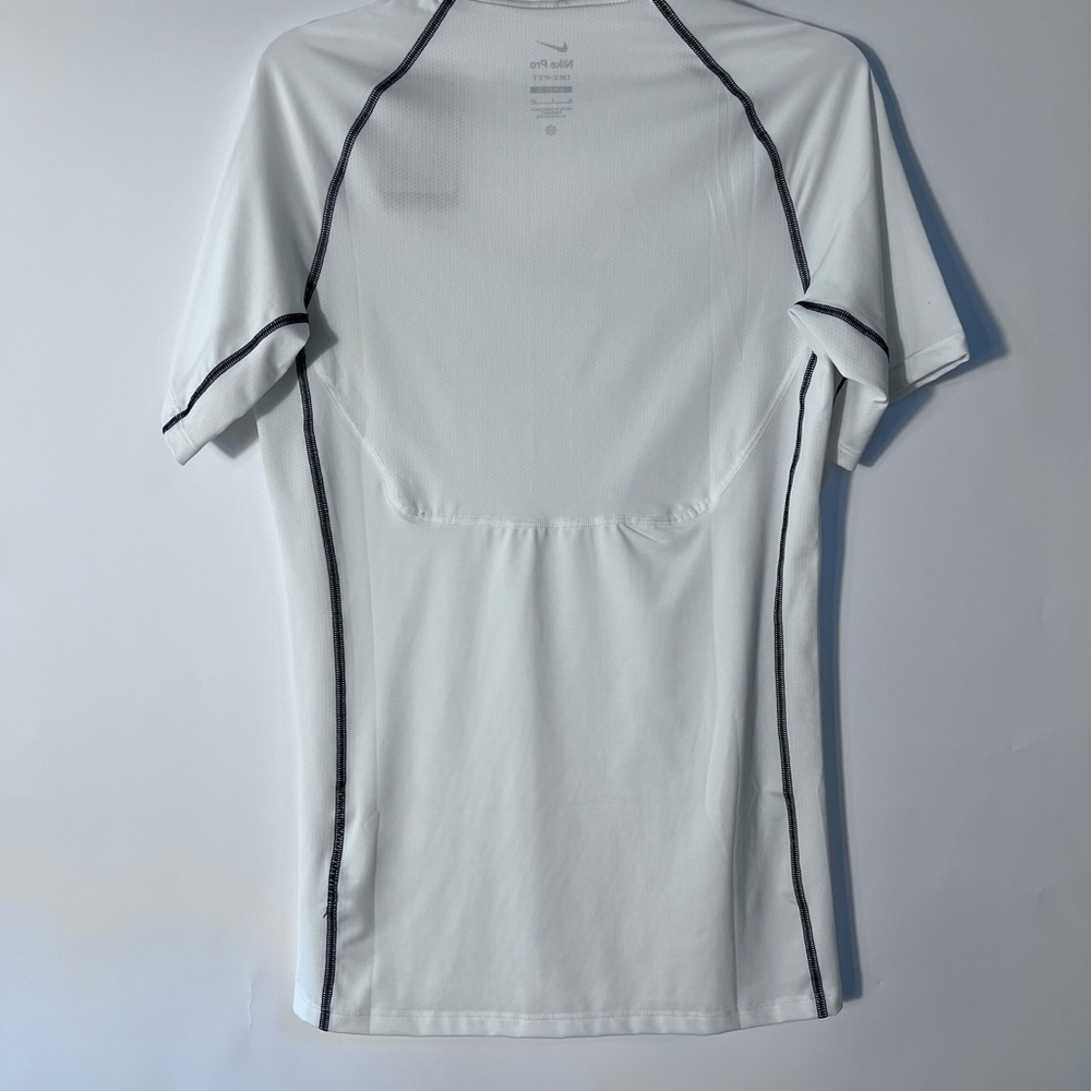 Nike Pro Dri Fit Men’s Short Sleeve Slim Fit Shirt Small White - Picture 3 of 4
